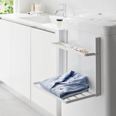 자석형 세탁기 옆 걸이형 접이식 2단수납 보관 타워