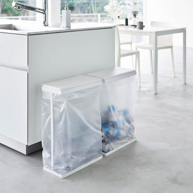 덮개달린 분리수거 쓰레기봉투 걸이 타워 45L 2개 세트