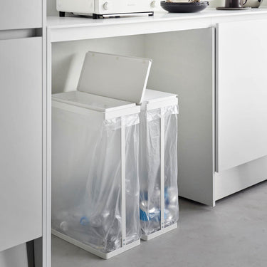 덮개달린 분리수거 쓰레기봉투 걸이 타워 45L 2개 세트