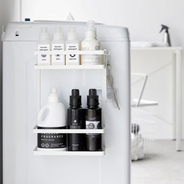 자석형 세탁기 옆 걸이형 수납 다용도 접이식 제품 2단선반 타워