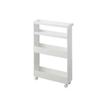 냉장고 및 세탁기 틈새 수납 슬림 이동형 트롤리 4단 타워