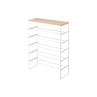 Tower 6 Tier Wood-Top Shoe Rack